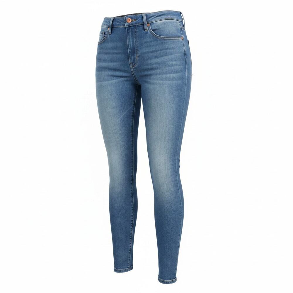 Mother LOOKER ANKLE FRAY Mid-Rise Skinny Leg Jeans Light Blue Womens Size 28